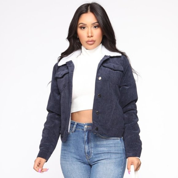 Fashion Nova Jackets & Blazers - Fashion Nova Navy Corduroy Jacket NWT Sz Medium
